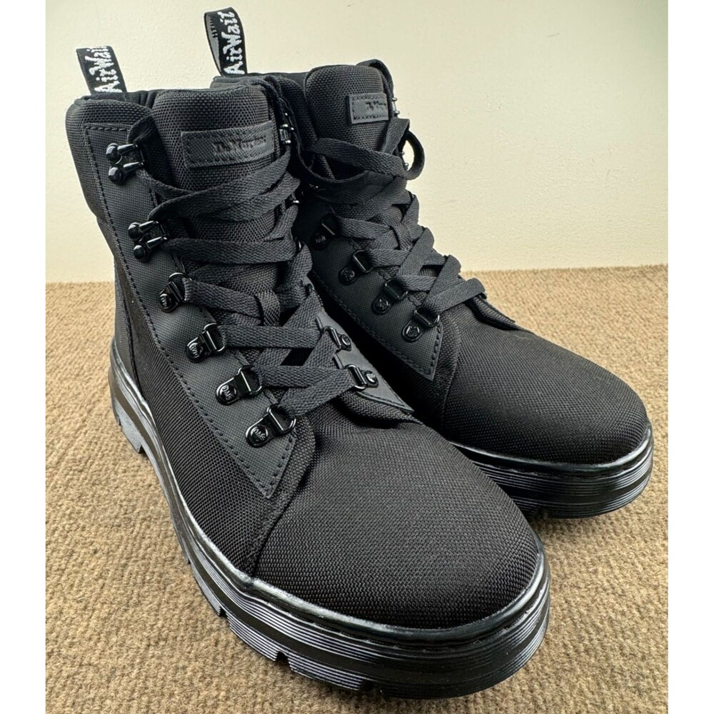Dr. Martens Combs W AirWair Lace Up Boots Women's US 11/EU 43 Black Fabric NEW